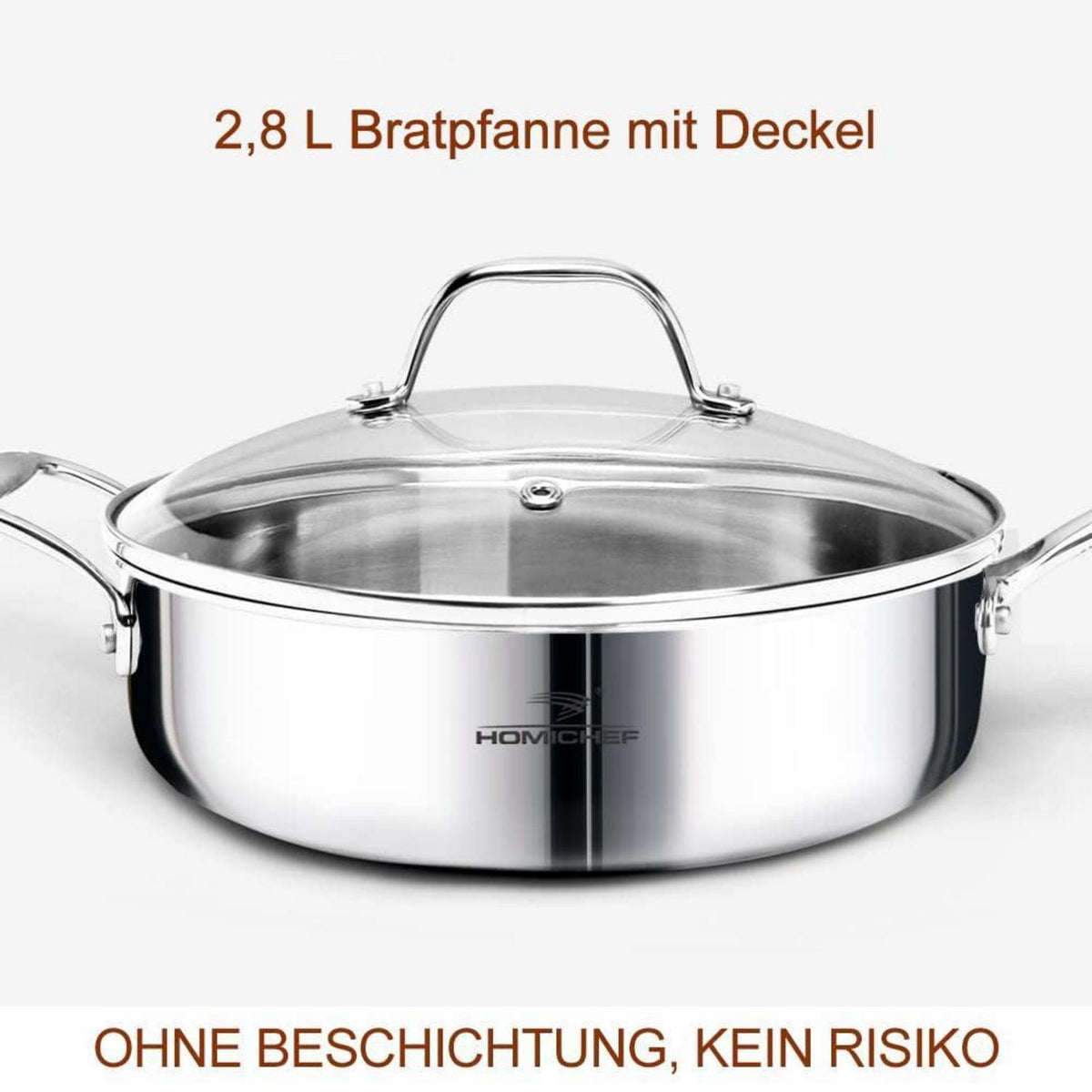 14-teiliges Edelstahl Kochgeschirr Set nickelfrei, 3-lagig