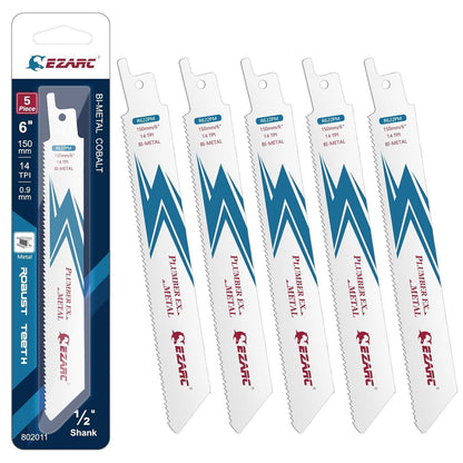 Bi-Metal Säbelsägeblätter 150mm 14TPI (5 Stück) für