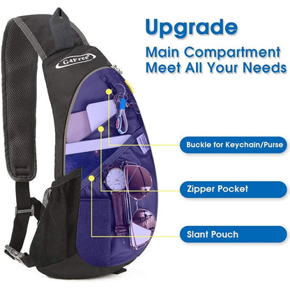 Leichte Brusttasche mit verstellbarem Gurt, Schwarz/Grau