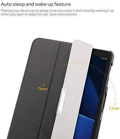 Schwarze Ultra Dünn Leder Hülle für Samsung Galaxy Tab A6 10.1 2016
