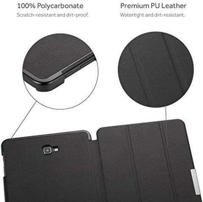 Schwarze Ultra Dünn Leder Hülle für Samsung Galaxy Tab A6 10.1 2016