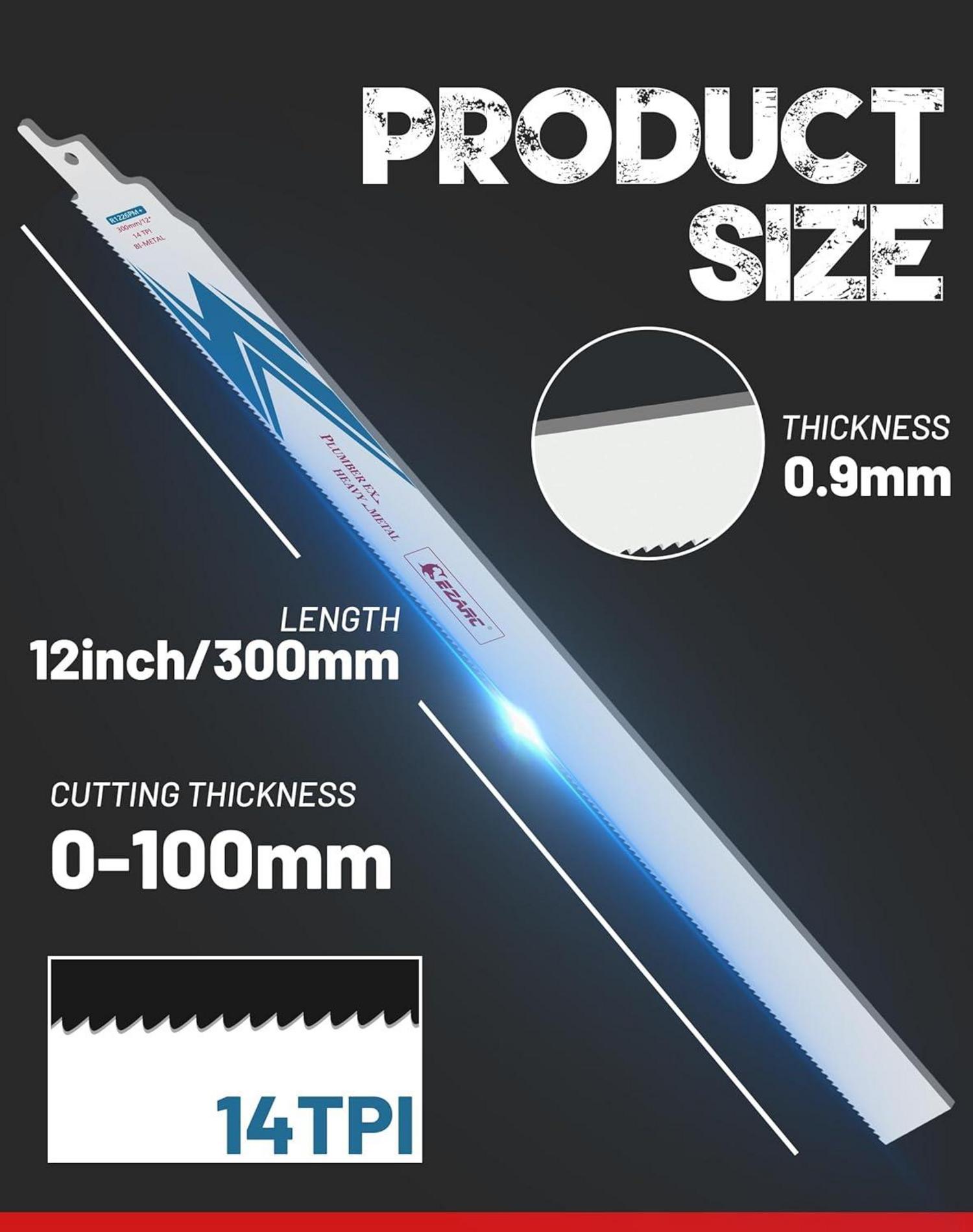 Säbelsägeblatt Heavy-Metal Schneiden 300mm 14TPI (5er