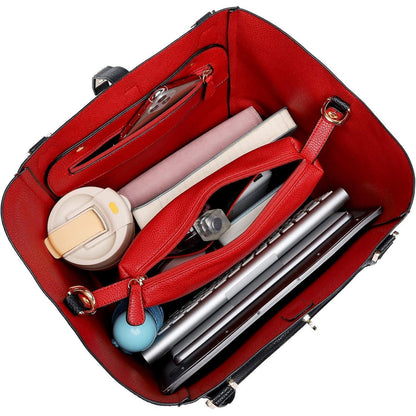 Große Damen Handtasche Leder Schultertasche Shopper Blau