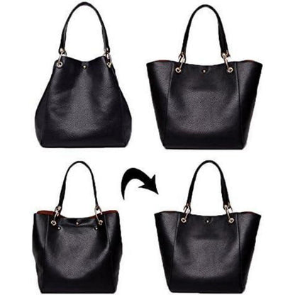 Große Damen Handtasche Leder Schultertasche Shopper Blau