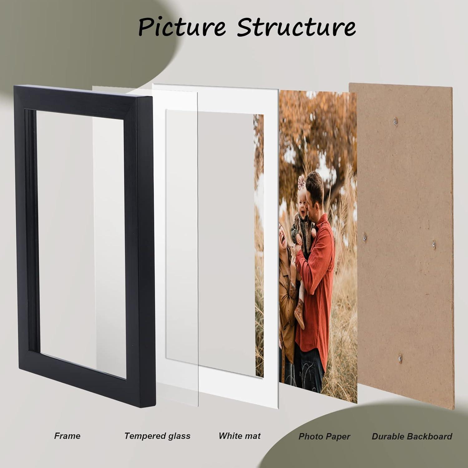 Schwarze Bilderrahmen Set für Fotos Wand Tisch 10x15 13x18 cm