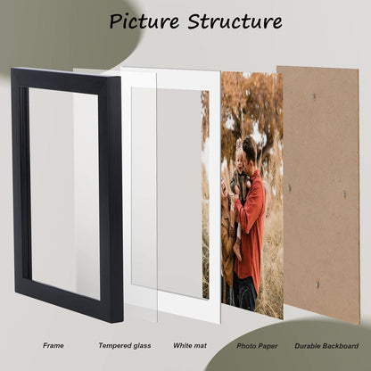 Schwarze Bilderrahmen Set für Fotos Wand Tisch 10x15 13x18 cm