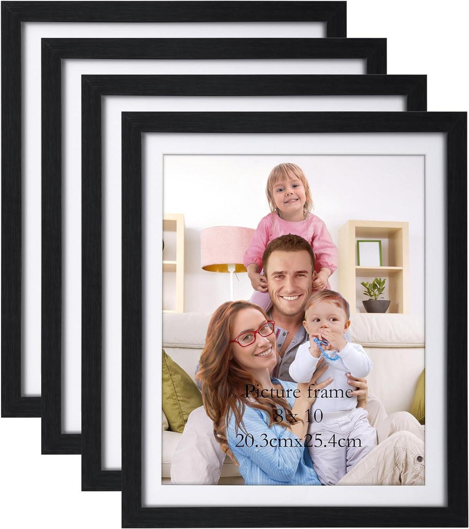4er Bilderrahmen Set mit Passepartout 20x25 schwarz