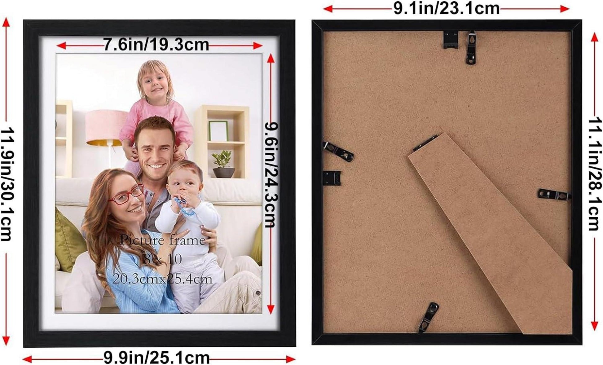 Bilderrahmen Set mit Passepartouts 20x25 ohne 24x30 cm