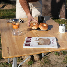 Klapptisch aus Bambus, höhenverstellbar, Campingtisch für
