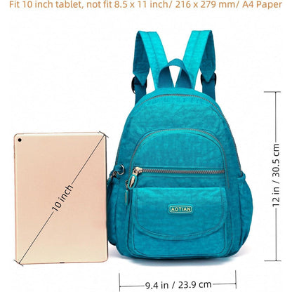 Mini Rucksack Damen Mädchen Türkis mit vielen Fächern