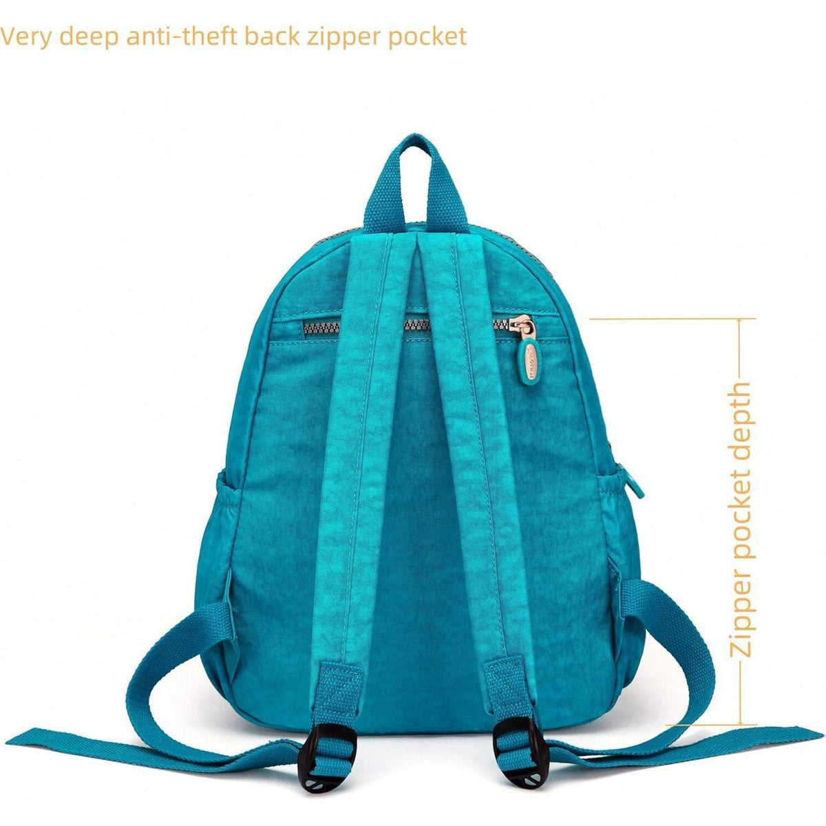 Mini Rucksack Damen Mädchen Türkis mit vielen Fächern