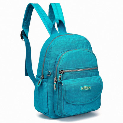 Mini Rucksack Damen Mädchen Türkis mit vielen Fächern