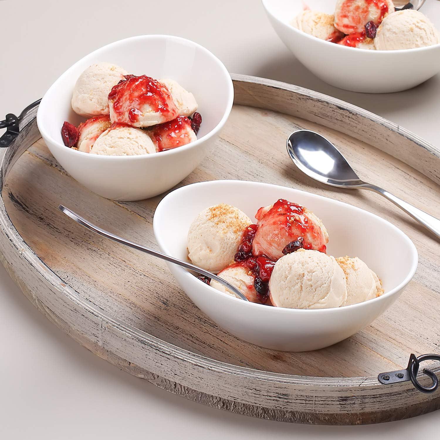 Porzellan Müslischale Set 475ml 6er Pack Weiß - Dessertschalen