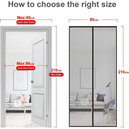 Fliegengitter Tür Magnet | Insektenschutz Vorhang 90x210cm