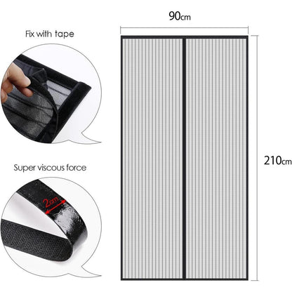 Fliegengitter Tür Magnet | Insektenschutz Vorhang 90x210cm