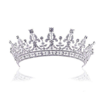Strass Diadem Tiara Hochzeit Krone Braut Haarreifen Silber