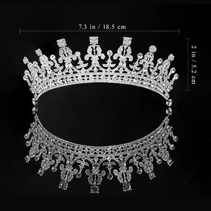 Strass Diadem Tiara Hochzeit Krone Braut Haarreifen Silber