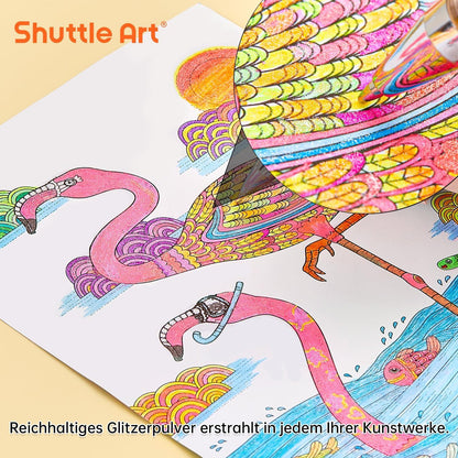 80 Glitzer Gelstifte Set 40 bunte Gelschreiber 40 Ersatzminen, für