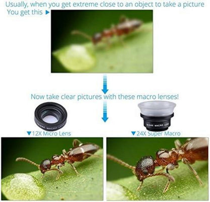 2 in 1 Makro Objektiv/24X Super Makroobjektiv für iPhone Samsung