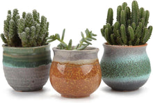 Keramik Blumentopf Set für Sukkulenten, Kaktus und Pflanzen