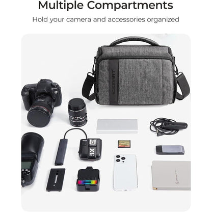 Kameratasche DSLR SLR Spiegelreflex Fototasche Zubehör Grau