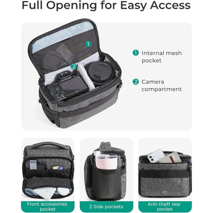 Kameratasche DSLR SLR Spiegelreflex Fototasche Zubehör Grau
