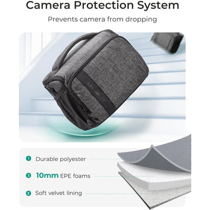 Kameratasche DSLR SLR Spiegelreflex Fototasche Zubehör Grau