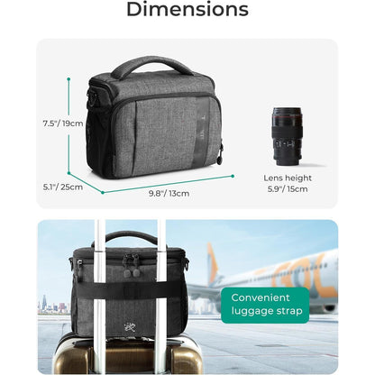 Kameratasche DSLR SLR Spiegelreflex Fototasche Zubehör Grau
