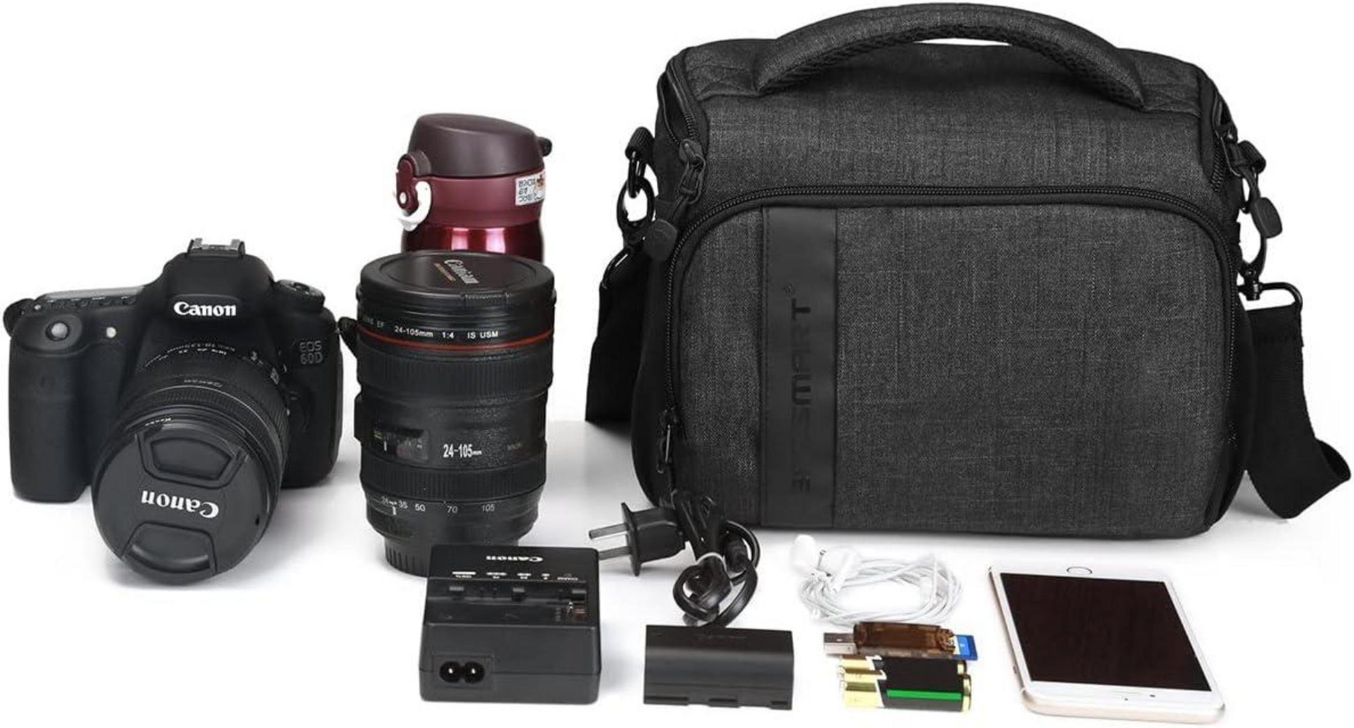 Kameratasche DSLR SLR Spiegelreflex Fototasche Zubehör Grau