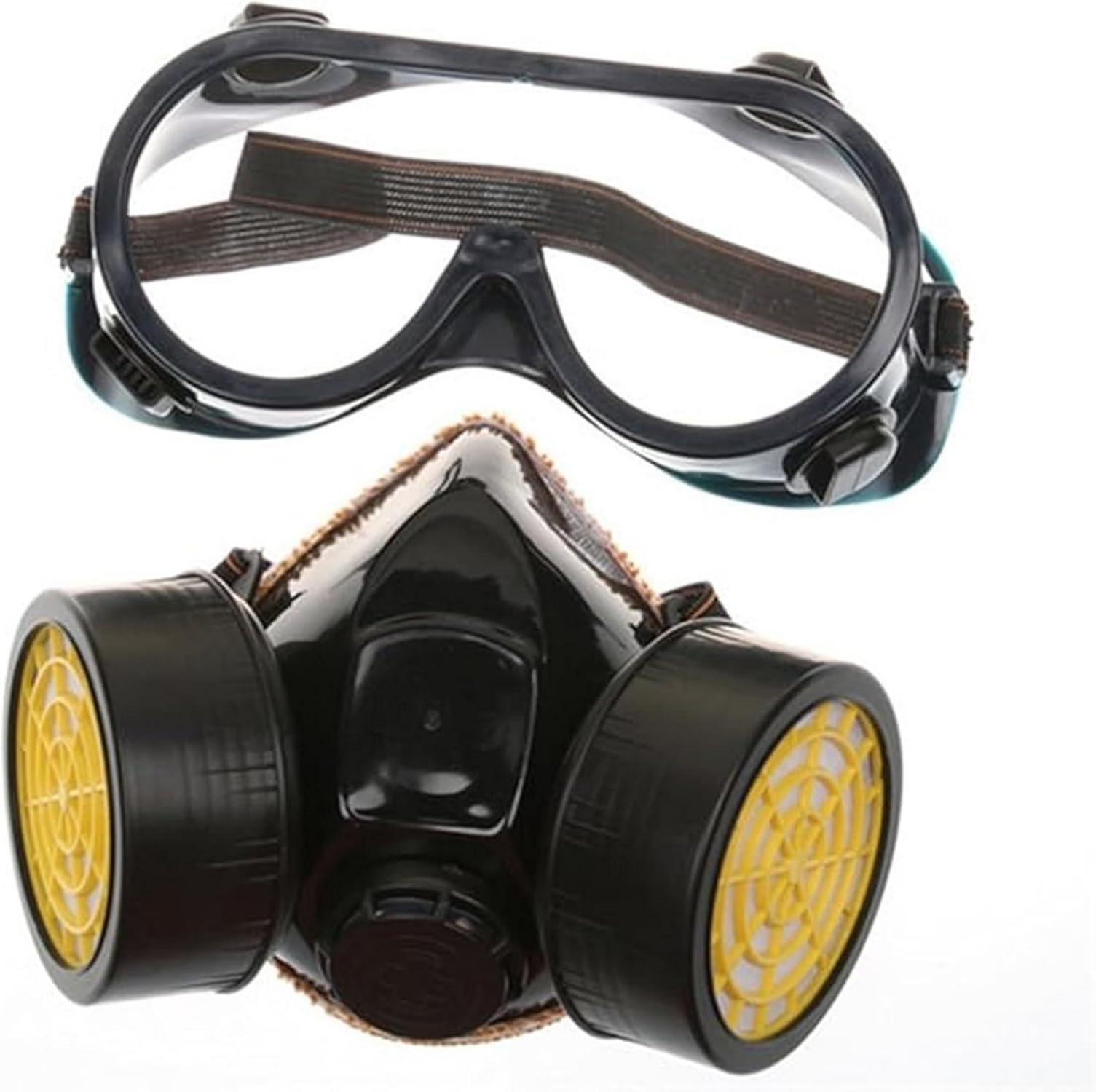 Aktivkohle Gasmaske mit Filter - Atemschutz Anti-Staub Schutzmaske