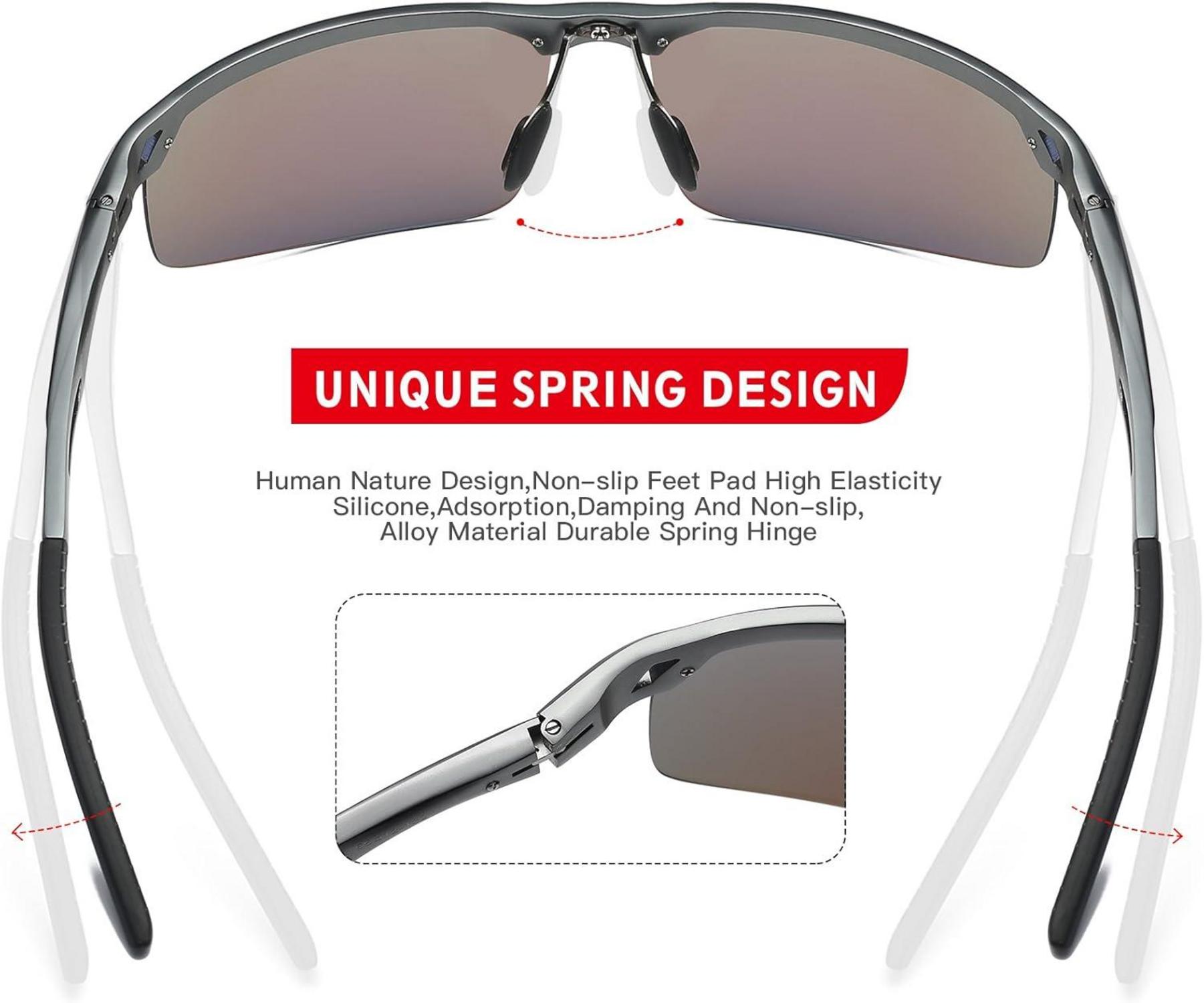 DUCO Polarisierte Sport-Sonnenbrille Al-Mg Rahmen 8550 - Ultraleicht & langlebig