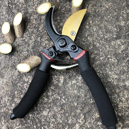 Gartenschere Titan beschichtet Premium Baumschere Rebschere SK5 Stahl