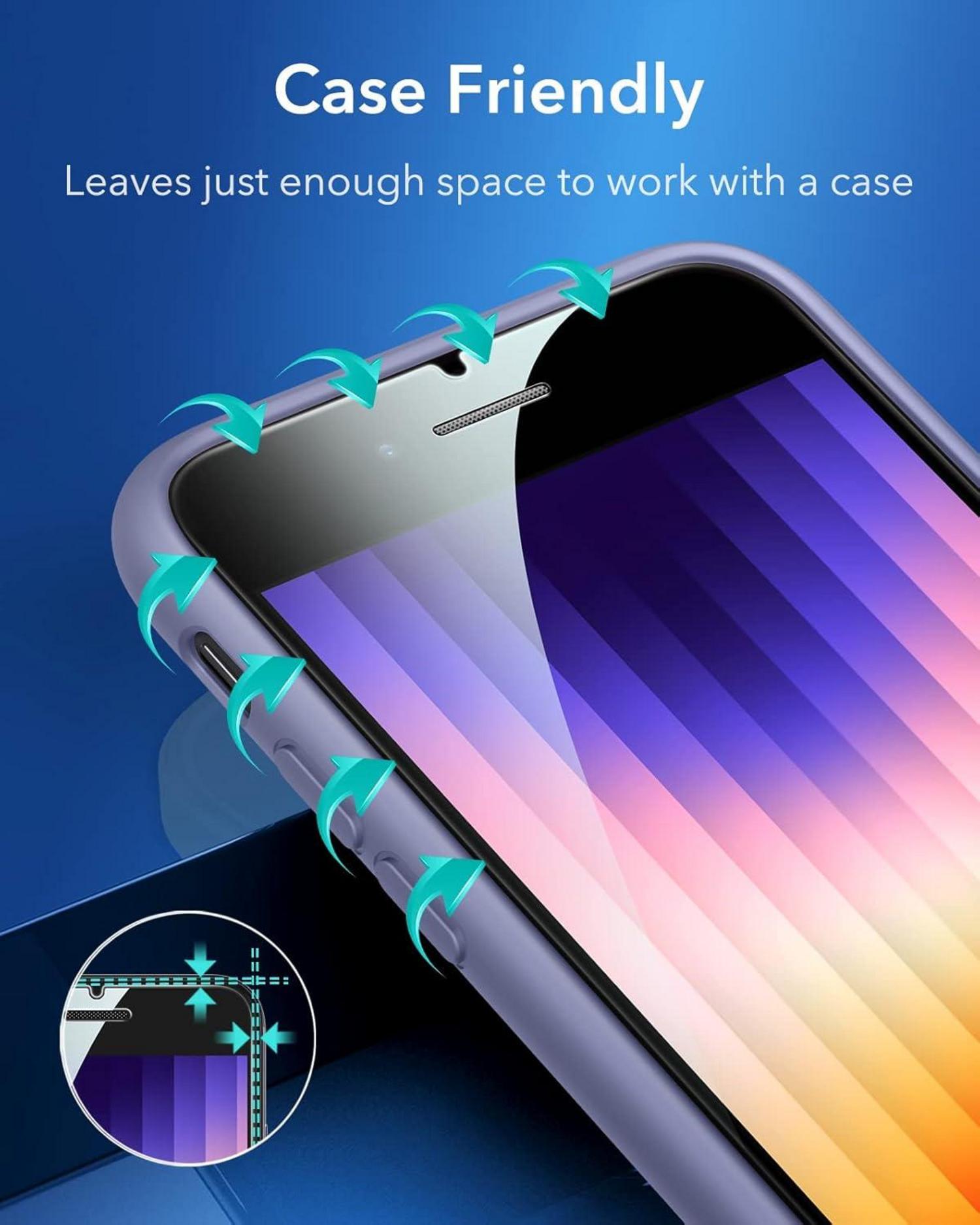 Panzerglas Schutzfolie iPhone SE(2022)/SE(2020)/8/7 2er Pack