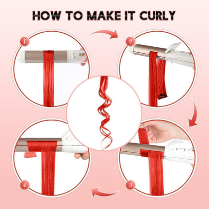 Rote Haarverlängerung Clip-In – 55cm, 10er Set