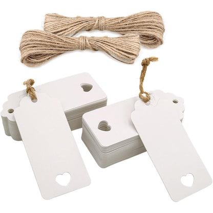 Kraftpapier Geschenkanhänger 9,5 x 4,5 cm 100 Stück mit