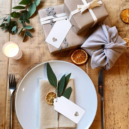 Kraftpapier Geschenkanhänger 9,5 x 4,5 cm 100 Stück mit