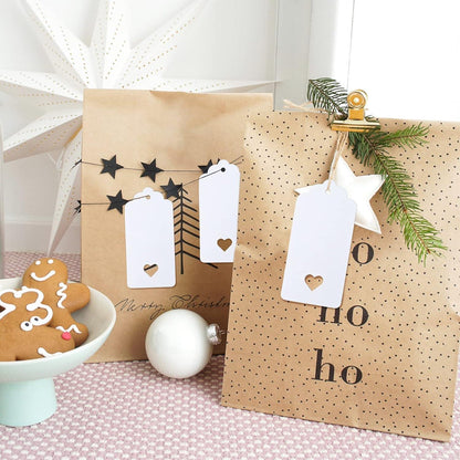 Kraftpapier Geschenkanhänger 9,5 x 4,5 cm 100 Stück mit