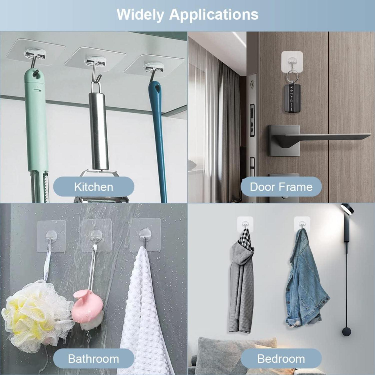 Klebehaken Transparent Wasserfest Wiederverwendbar 6er Pack