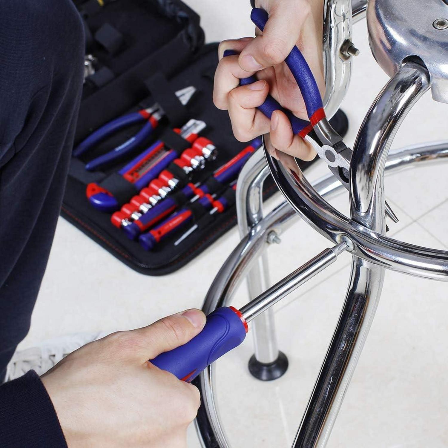 WORKPRO Werkzeugset 100-teilig Mechaniker Heimarbeit Reparatur Hammer Zange
