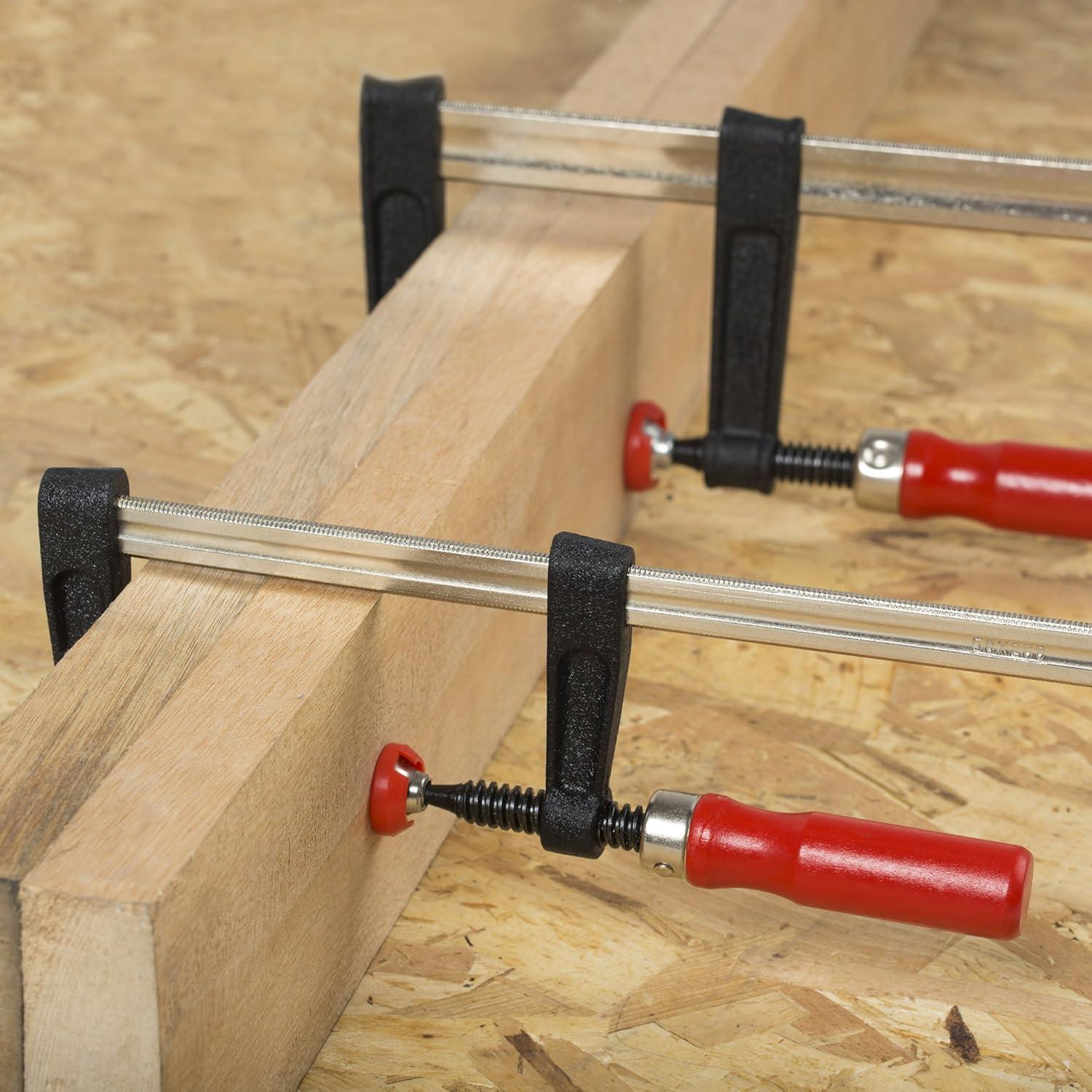Schraubzwingen Set 200mm/300mm 272kg Spannkraft Holzgriff Nylon-Schutzfixierung