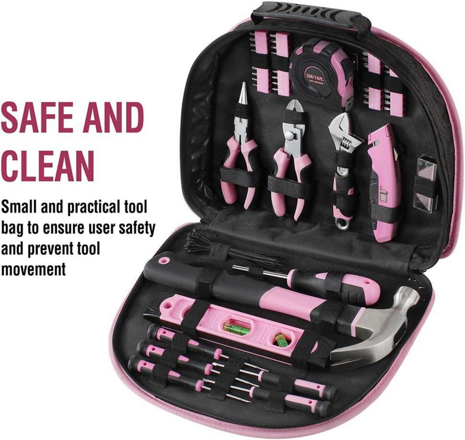 Werkzeugset Pink 103-teilig Haushalt Reparatur DIY Tasche Geschenk