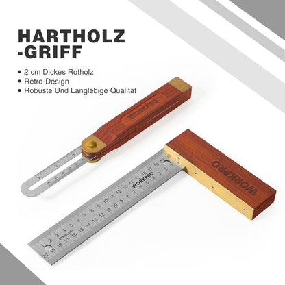 WORKPRO Schreinerwinkel 2-teilig Hartholzgriff