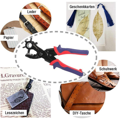 Revolverlochzange Gürtel Leder Puncher 255 MM 6 Größen