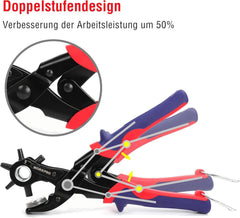 Revolverlochzange Gürtel Leder Puncher 255 MM 6 Größen