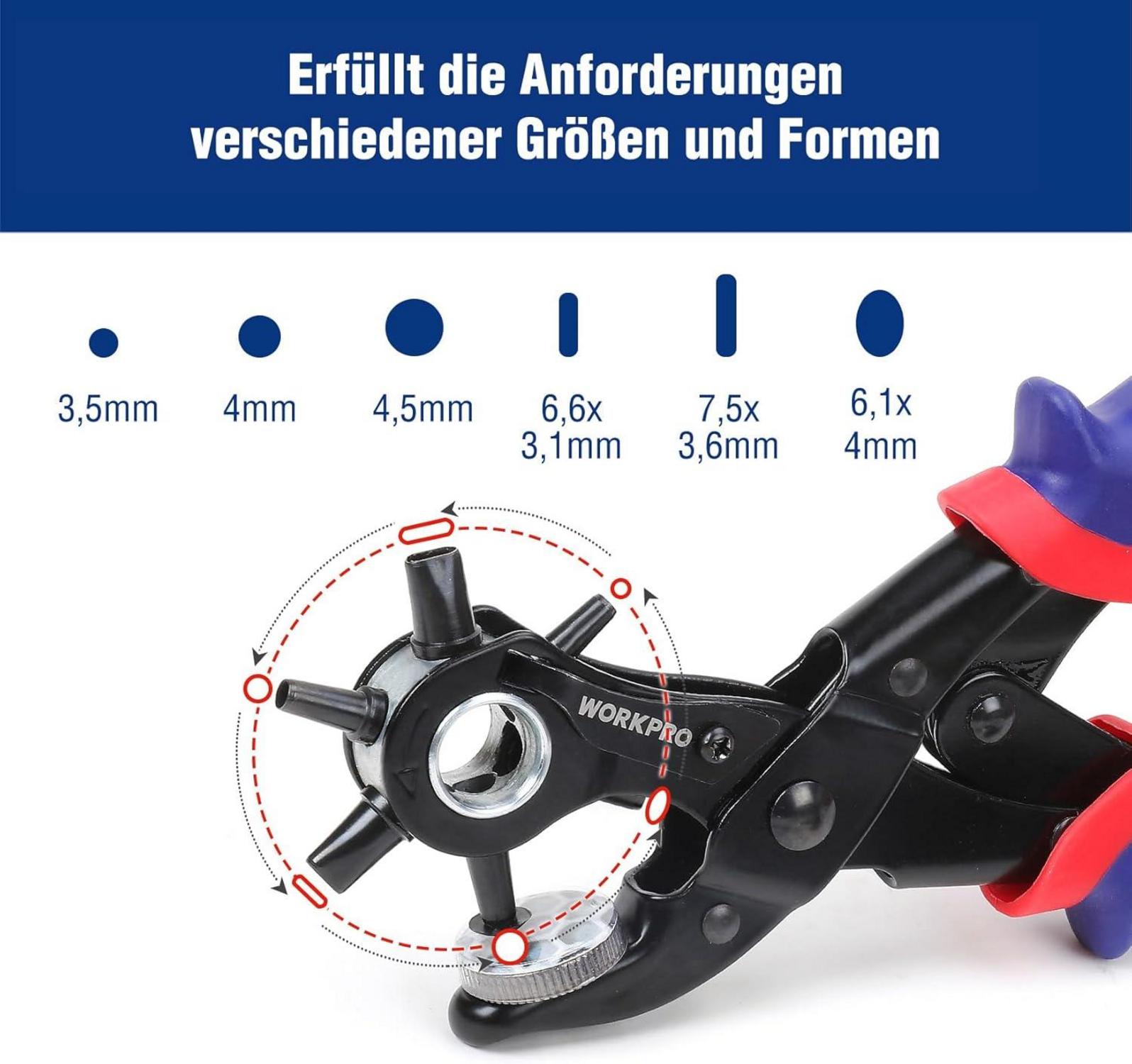 Revolverlochzange Lochzange Gürtel Leder Puncher 255 MM Rund