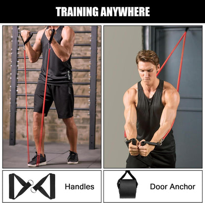 Odoland Fitnessbänder Set 5X Zugstärken Expander Türanker
