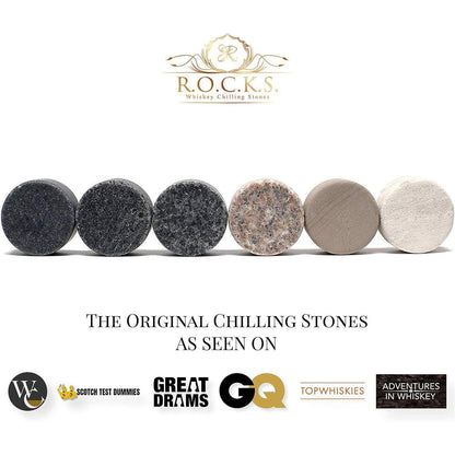 Handgefertigte Premium Whiskey Steine aus Granit 6 Stück