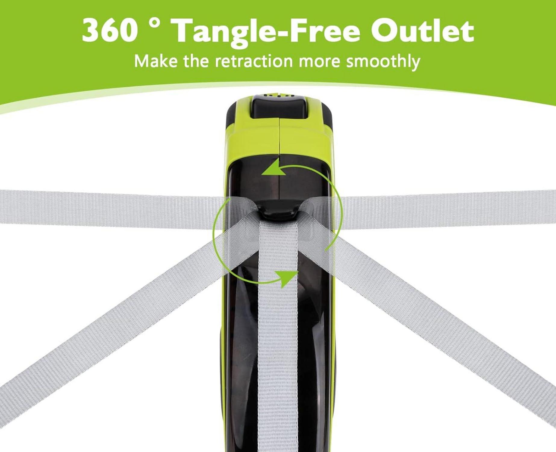 Hundeleine Pecute 5m Rollleine Anti-Rutsch-Griff 360° verlängerter Leine