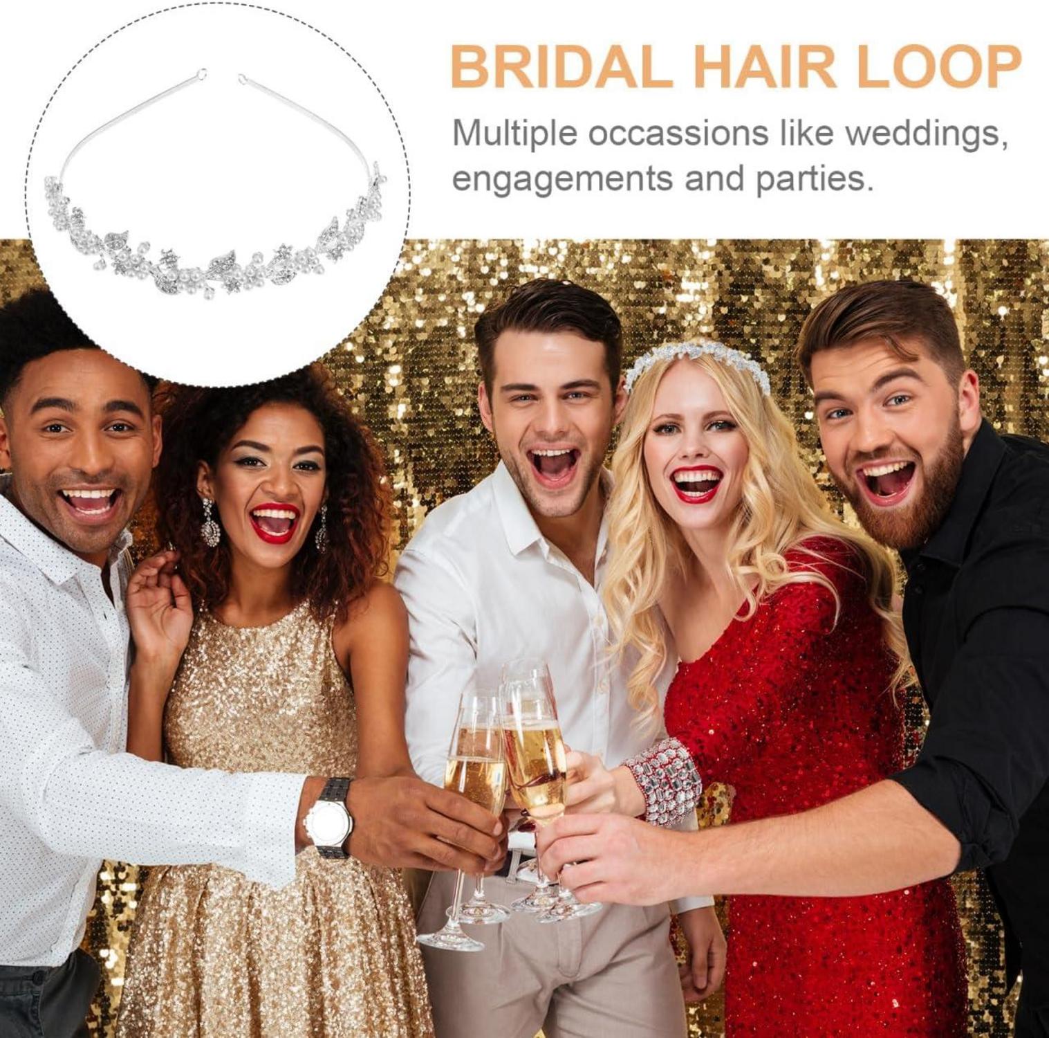 Braut Tiara Kristall Strass Perle Haarband Hochzeit Stirnband Silber