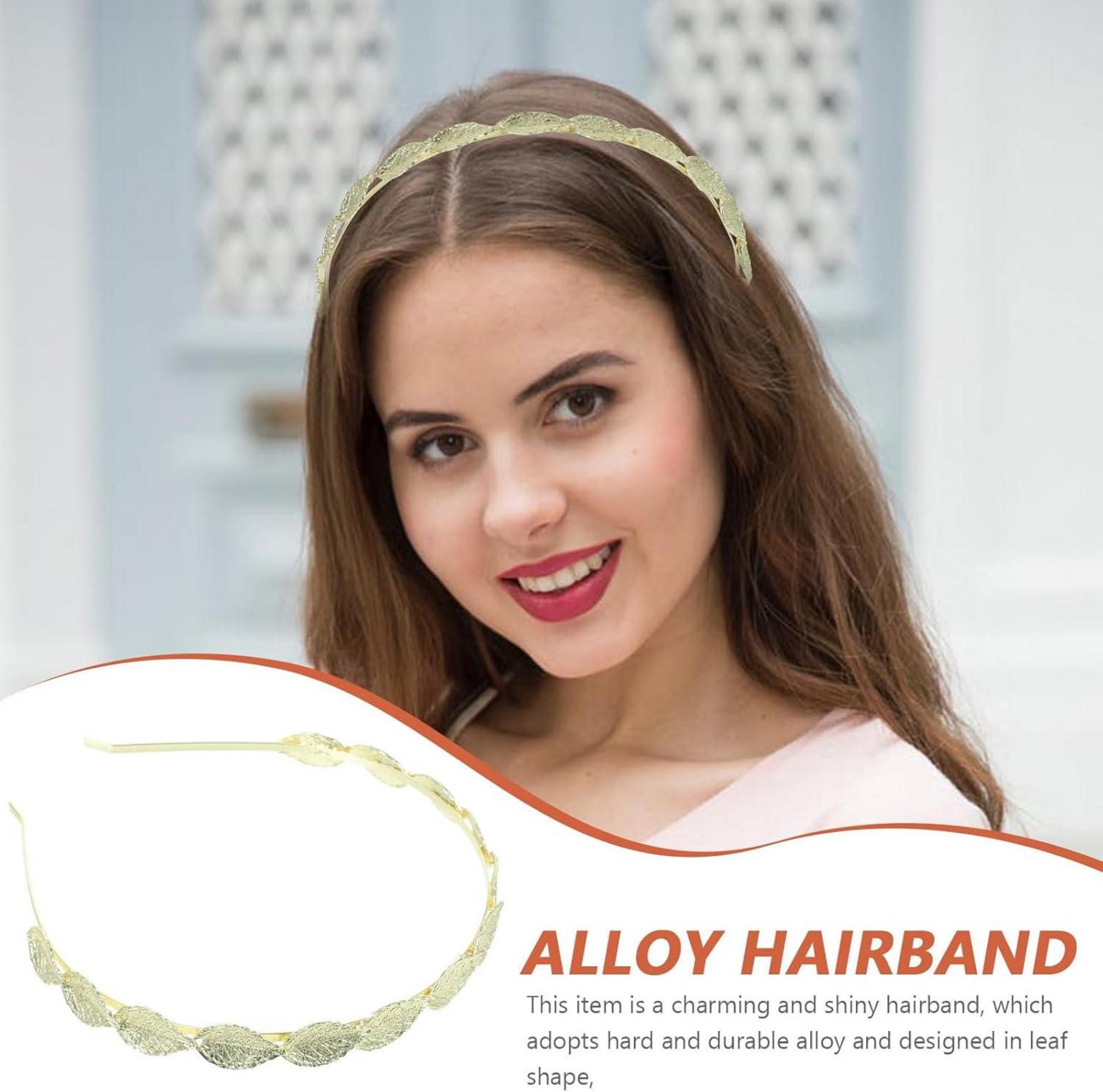Goldenes Blätter Haarband Haarreif Braut Haarschmuck